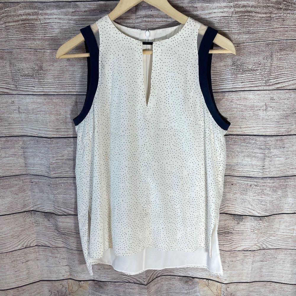Rag & Bone White/Black Silk Dotted Tank Top Sz S